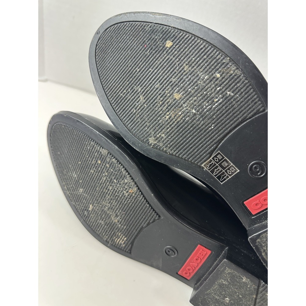 Coach Rivington Rain Boot Coach Signature Logo Shoes Black Booties Womens Size 9 - Picture 10 of 14